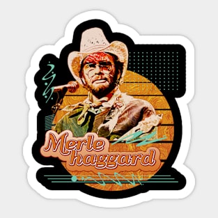 Merle haggard \\ Retro Art Sticker
